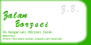 zalan borzsei business card