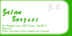 zalan borzsei business card